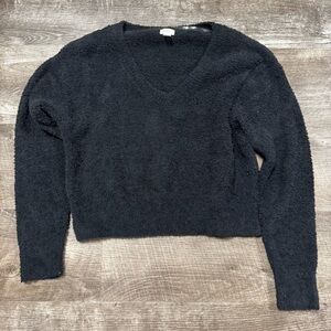 Stars Above Black Fuzzy Sherpa Sweater Size XS